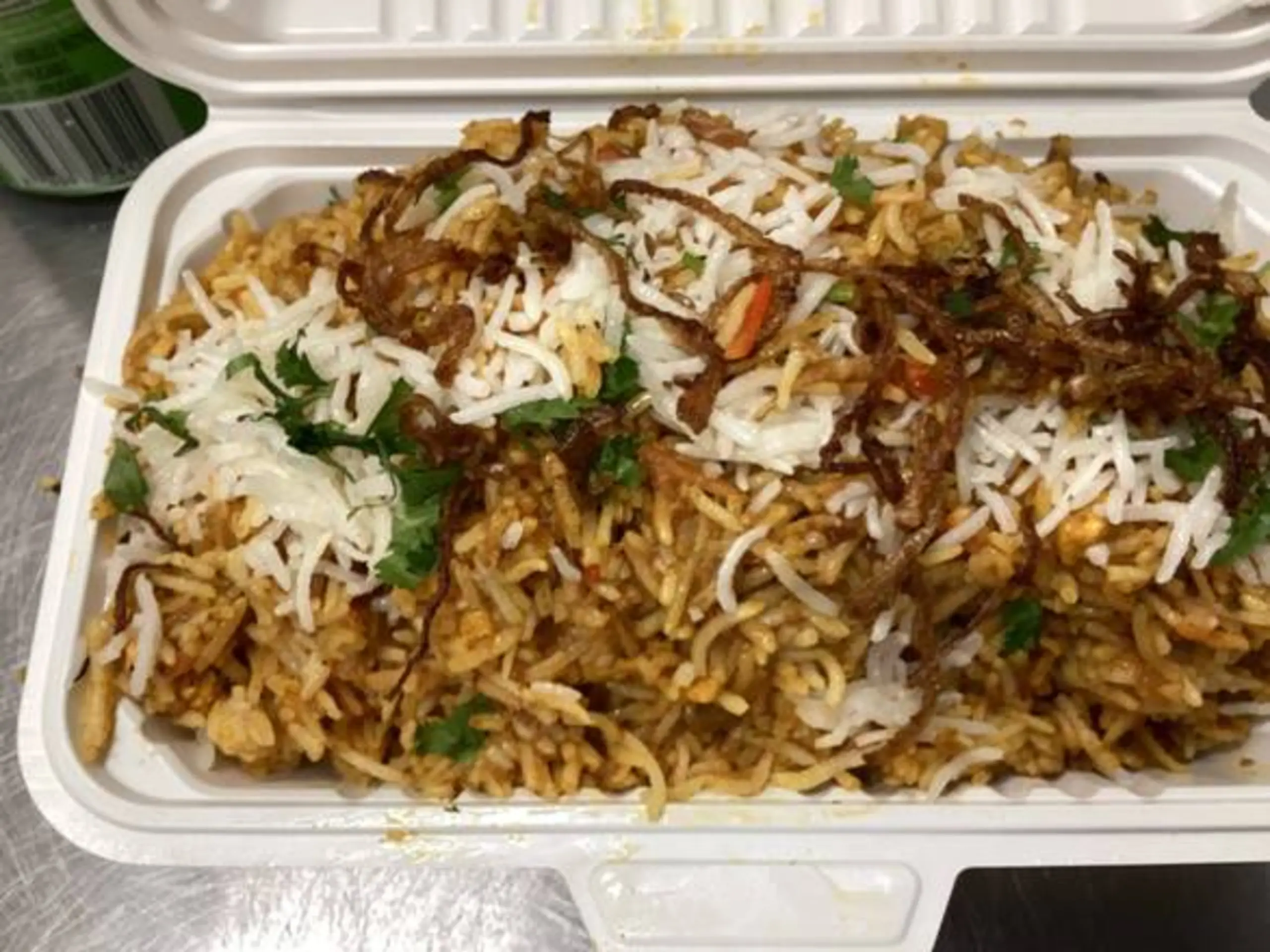 Indian biryani at Masala Corner Hamilton restaurant on Main Street West