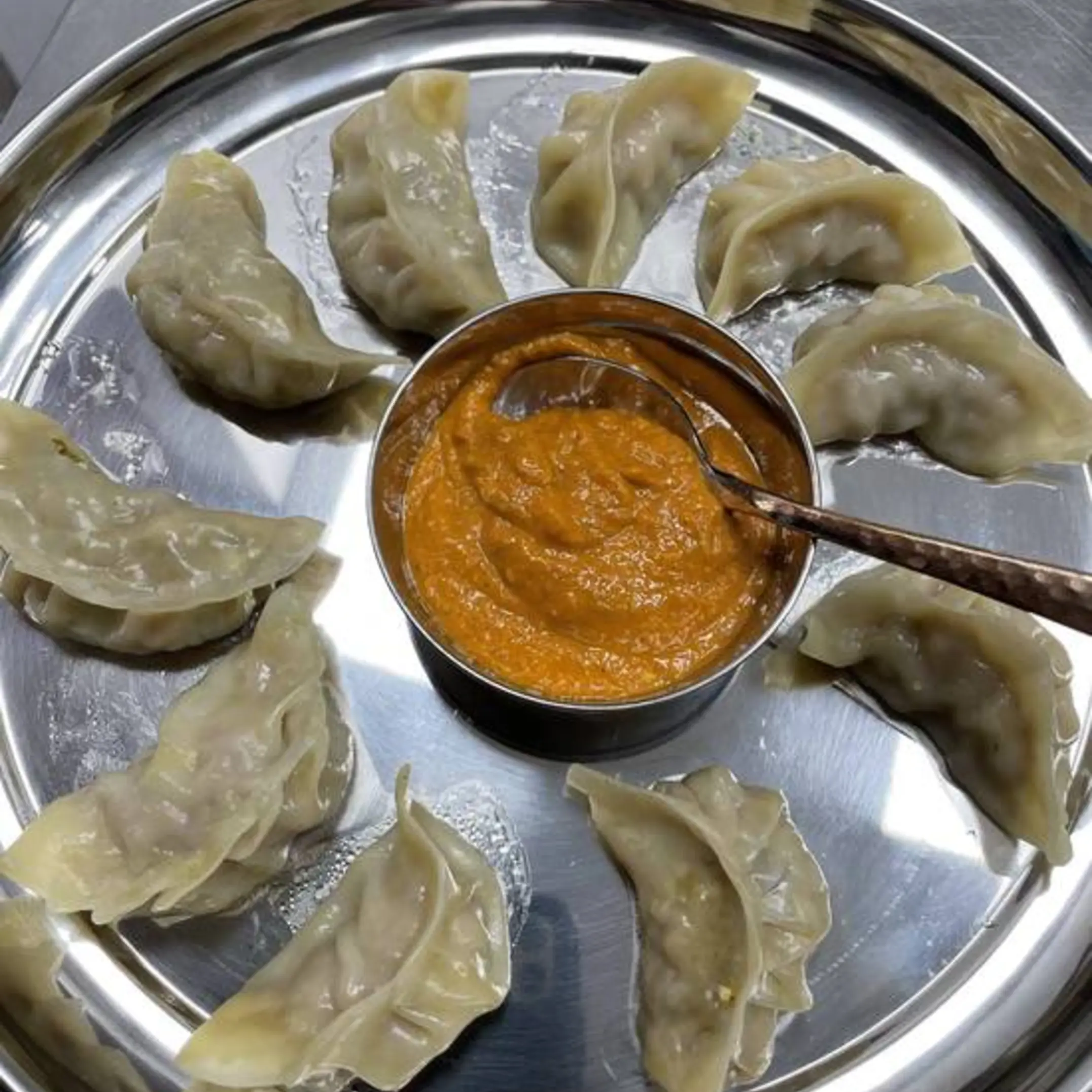 Nepali Momo dumplings at Momo King, Masala Corner Hamilton